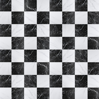 black and white marble patchwork tile