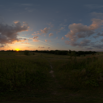 Seamless outdoor blue sky grassland lawn HDR panorama