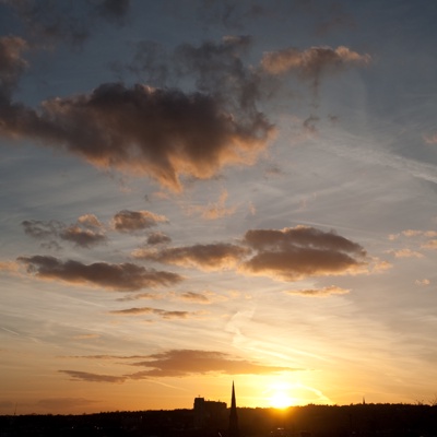 Evening sunset sky landscape scenery