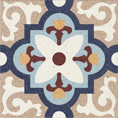 Seamless vintage terrazzo geometric patchwork pattern ceramic tile tile antique tile