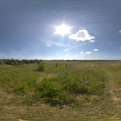 Seamless outdoor blue sky grassland lawn HDR panorama