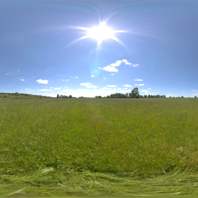 Seamless outdoor blue sky grassland lawn HDR panorama