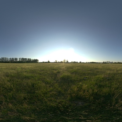 Seamless outdoor blue sky grassland lawn HDR panorama