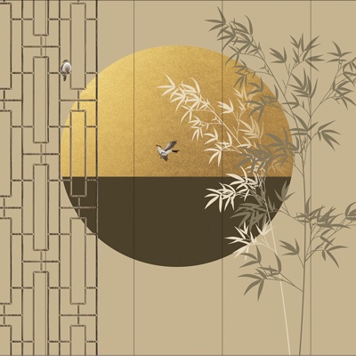 New Chinese bamboo background wall