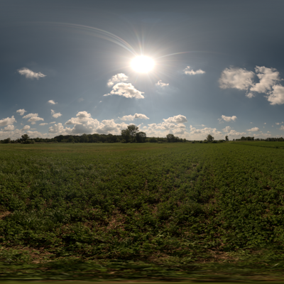 Seamless outdoor blue sky grassland lawn HDR panorama