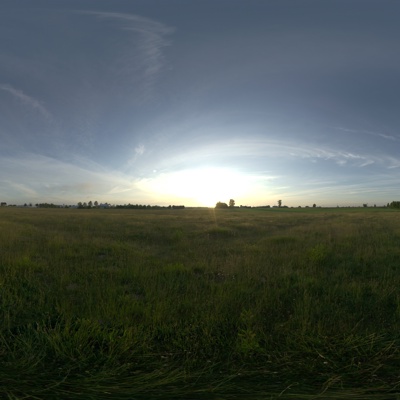 Seamless outdoor blue sky grassland lawn HDR panorama