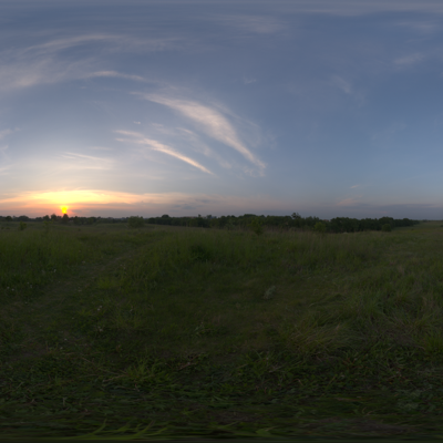 Seamless outdoor blue sky grassland lawn HDR panorama