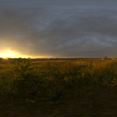 Seamless outdoor blue sky grassland lawn HDR panorama