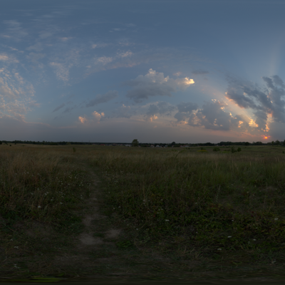 Seamless outdoor blue sky grassland lawn HDR panorama