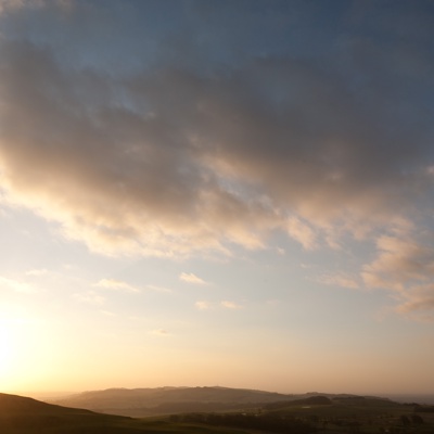 Cloudy blue sky landscape landscape