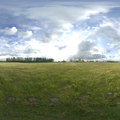 Seamless outdoor blue sky grassland lawn HDR panorama