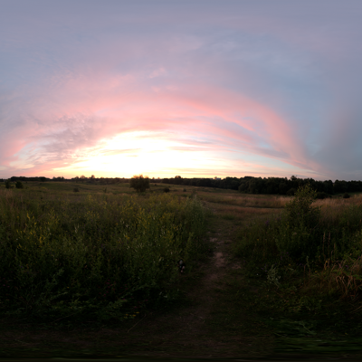 Seamless outdoor blue sky grassland lawn HDR panorama