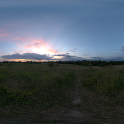 Seamless outdoor blue sky grassland lawn HDR panorama