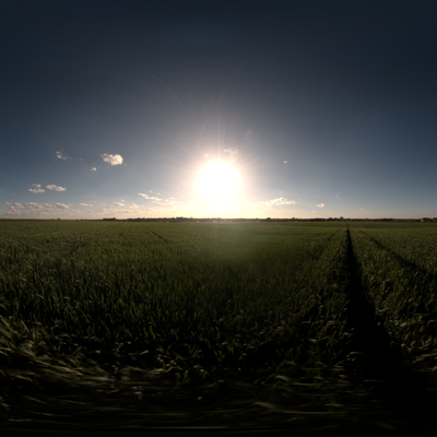 Seamless outdoor blue sky grassland lawn HDR panorama