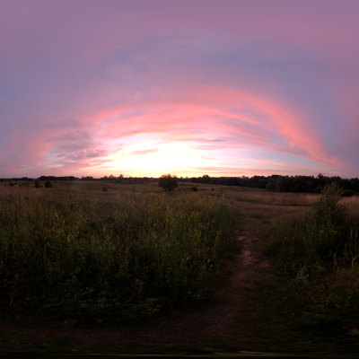 Seamless outdoor blue sky grassland lawn HDR panorama