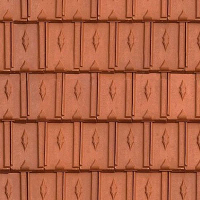 Seamless Chinese Building Roof Red Clay Asphalt Tiles