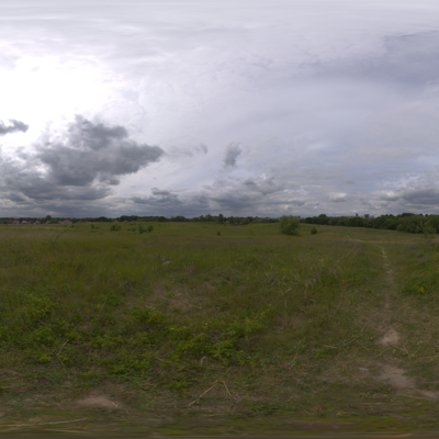 Seamless outdoor blue sky grassland lawn HDR panorama