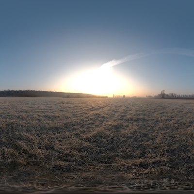 Seamless outdoor blue sky grassland lawn HDR panorama