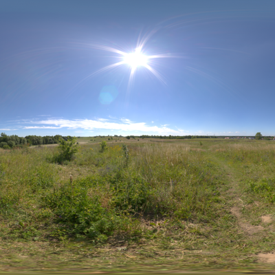 Seamless outdoor blue sky grassland lawn HDR panorama