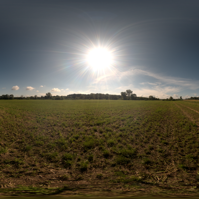 Seamless outdoor blue sky grassland lawn HDR panorama