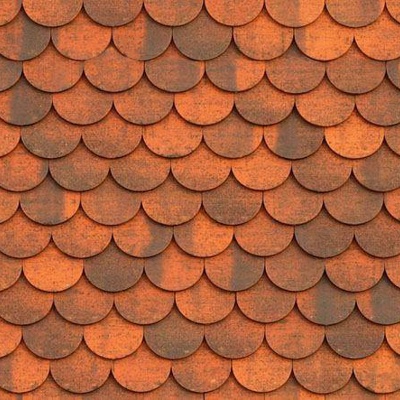 Seamless Chinese Building Roof Red Clay Asphalt Tiles