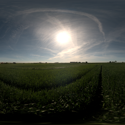 Seamless outdoor blue sky grassland lawn HDR panorama