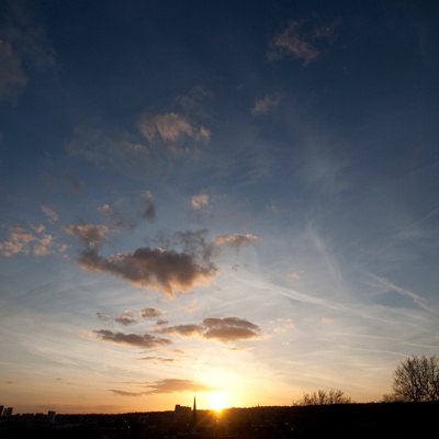 Evening sunset sky landscape scenery