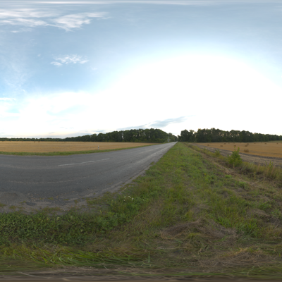 Seamless Outdoor Blue Sky Grassland Lawn Highway Road HDR Panorama