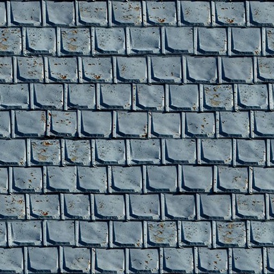 Blue Fish Scale Tile Roof Roof