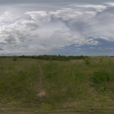 Seamless outdoor blue sky grassland lawn HDR panorama