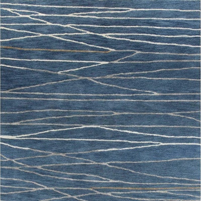 Modern blue striped carpet