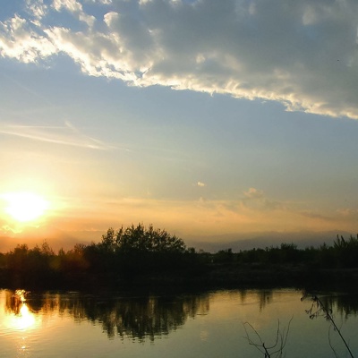 Sunrise sunset cloudy sky landscape landscape