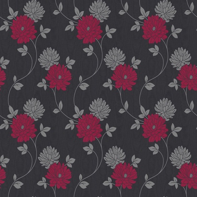 Seamless Red European Pastoral Style Floral Pattern Wallpaper Wall Cloth Wall Cloth