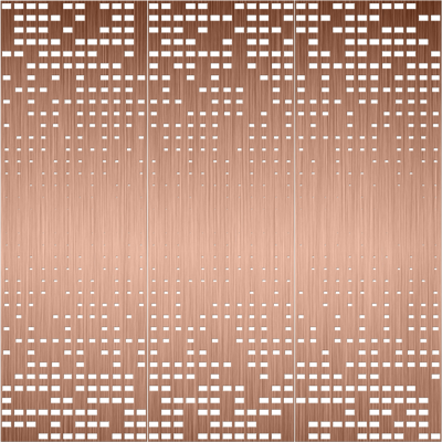 Rose gold rectangular gradient brushed metal perforated aluminum plate perforated plate