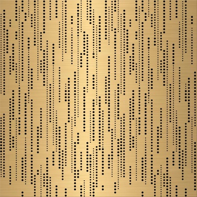 Gold brushed metal gradient perforated aluminum plate