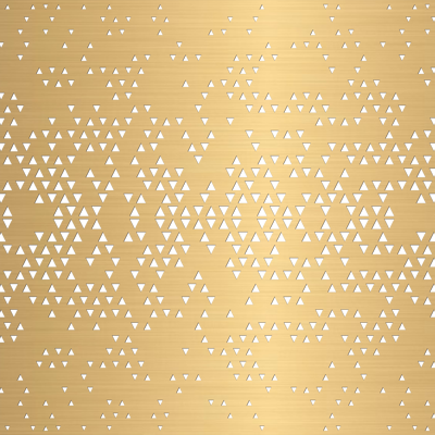 Gold gradient perforated aluminum plate