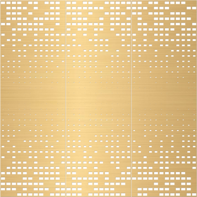 Gold_rectangular gradient_brushed metal_perforated aluminum plate_perforated plate