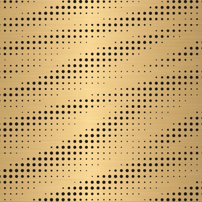 Gold brushed metal perforated aluminum plate