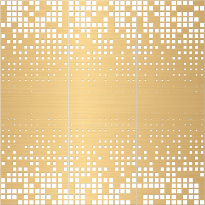 Gold_square hole gradient_brushed metal_perforated aluminum plate_perforated plate