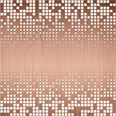 Rose gold square hole gradient brushed metal perforated aluminum plate perforated plate