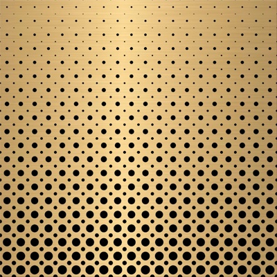 Gold gradient perforated plate metal