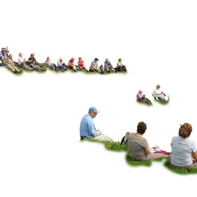 PSD Free-cut Lawn Characters and Crowds Modern Characters Sitting Posture Characters Lawn Sitting Posture Characters