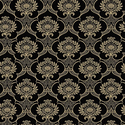 Seamless Black European French Classical Pattern Wallpaper Wall Cloth Wall Cloth