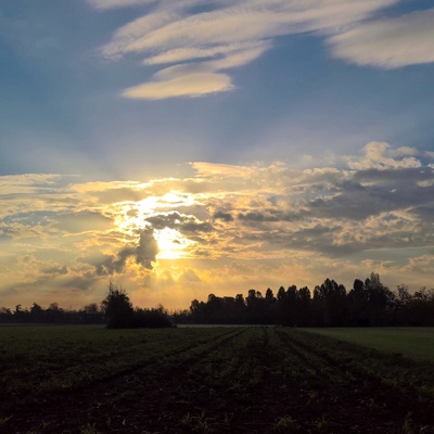 Sunrise sunset cloudy sky landscape landscape