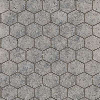 Seamless hexagonal stone parquet floor tile sidewalk road ground square paving