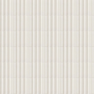 White three-dimensional strip tile