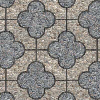 Chinese-style mosaic brick ground stone paving antique brick ground mosaic stone paving