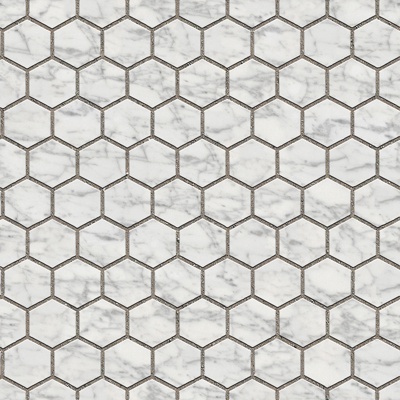 Seamless White Hexagonal Jazz White Marble Stone Patchwork Floor Tile Sidewalk Road Ground Square Paving