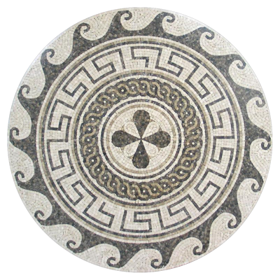 Seamless round stone mosaic mosaic floor tile sidewalk road ground square paving