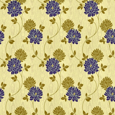 Seamless Yellow European Pastoral Style Floral Pattern Wallpaper Wall Cloth